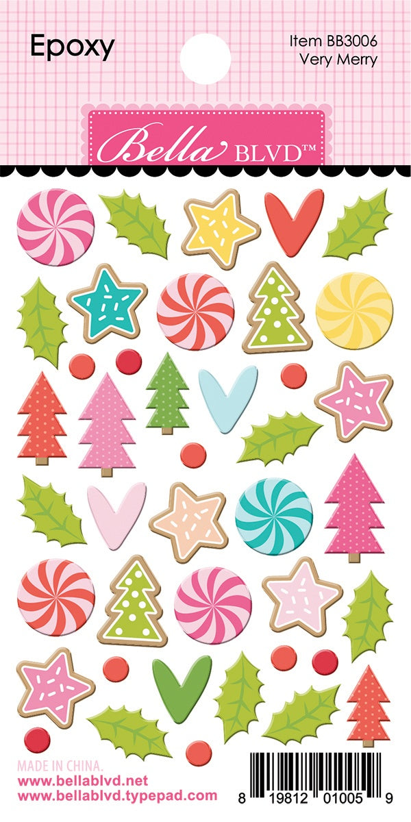 Merry Mingle Verry Merry Epoxy Stickers