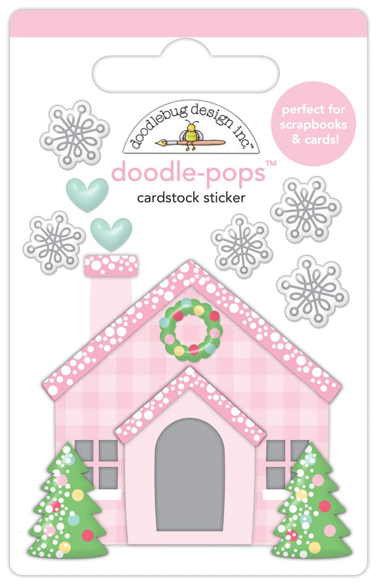 Tinsel Time Christmas Cottage Doodle Pops