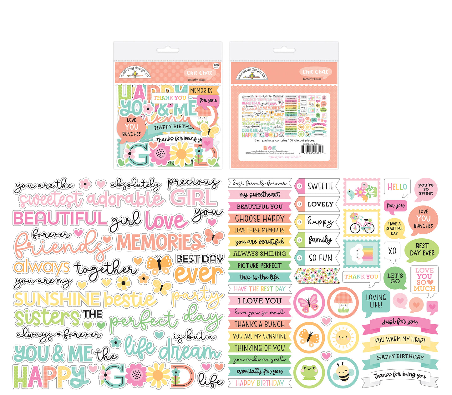 Butterfly Kisses Chit Chat Die Cuts