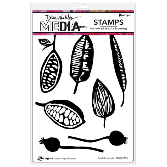 Bold Botanical Rubber Cling Stamp Set