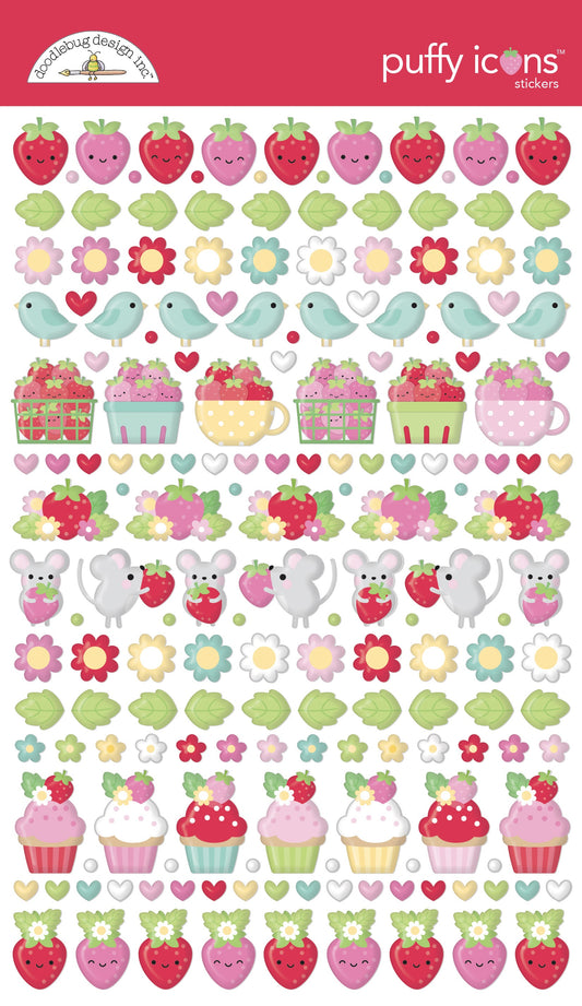 Berry Sweet Puffy Icons Stickers