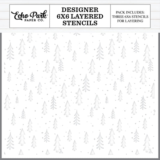 Winter Trees Stencils