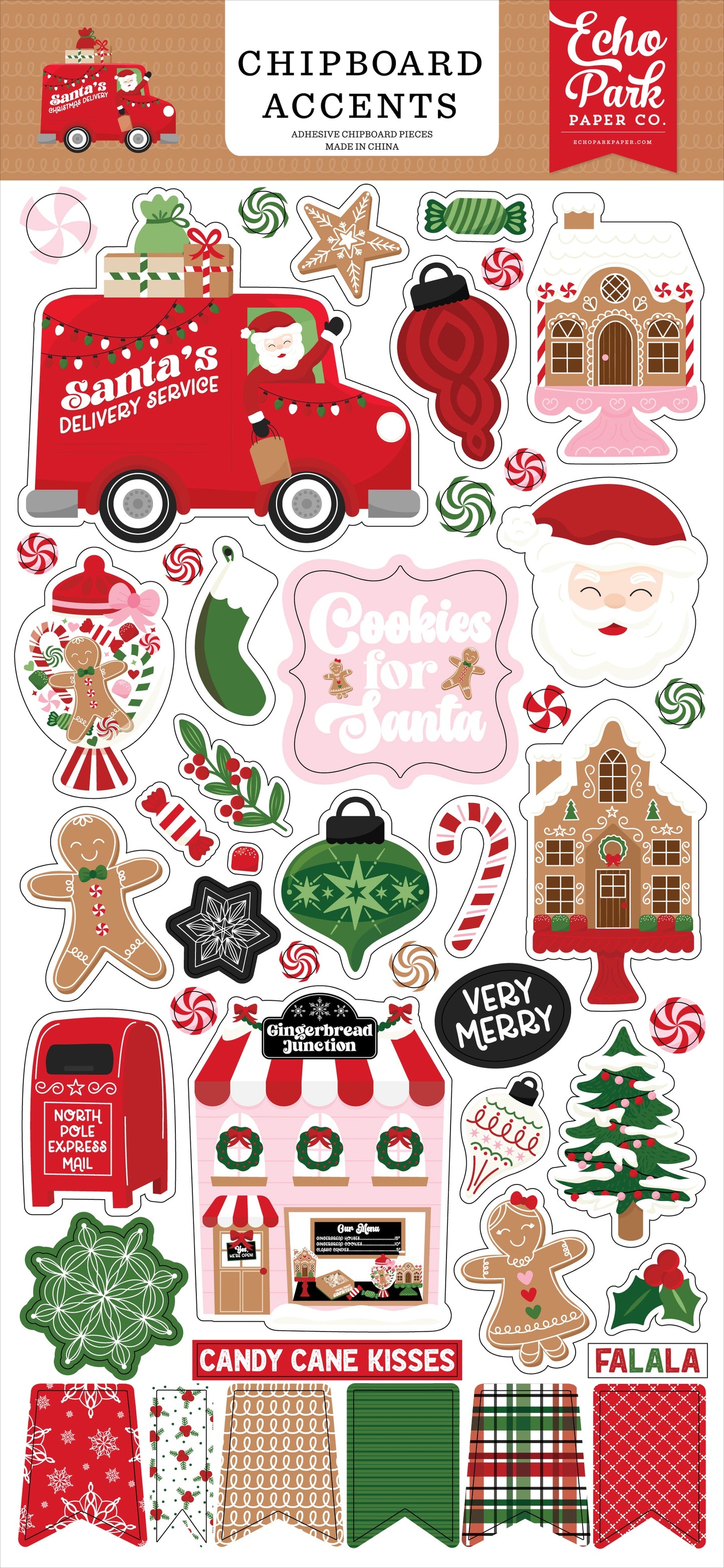 Santa's Christmas Delivery Chipboard Accents