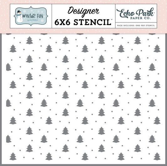 Winter Fun Winter Pine Trees Stencil