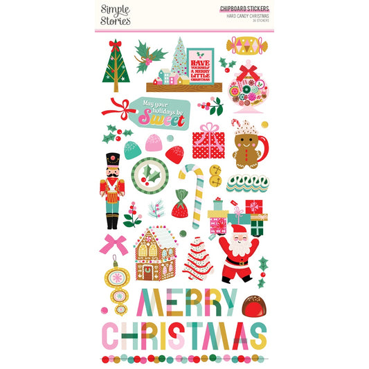 Hard Candy Christmas Chipboard Stickers