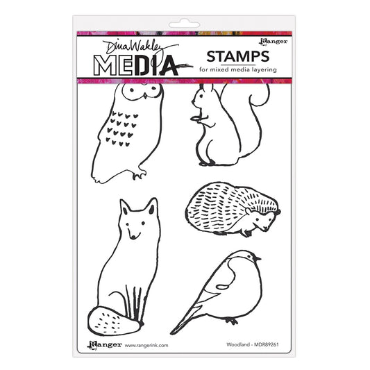 Woodland Rubber Cling Stamp Set