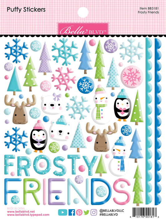 Snowflake Season Frosty Friends Puffy Stickers