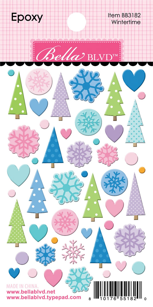 Snowflake Season Wintertime Epoxy Stickers