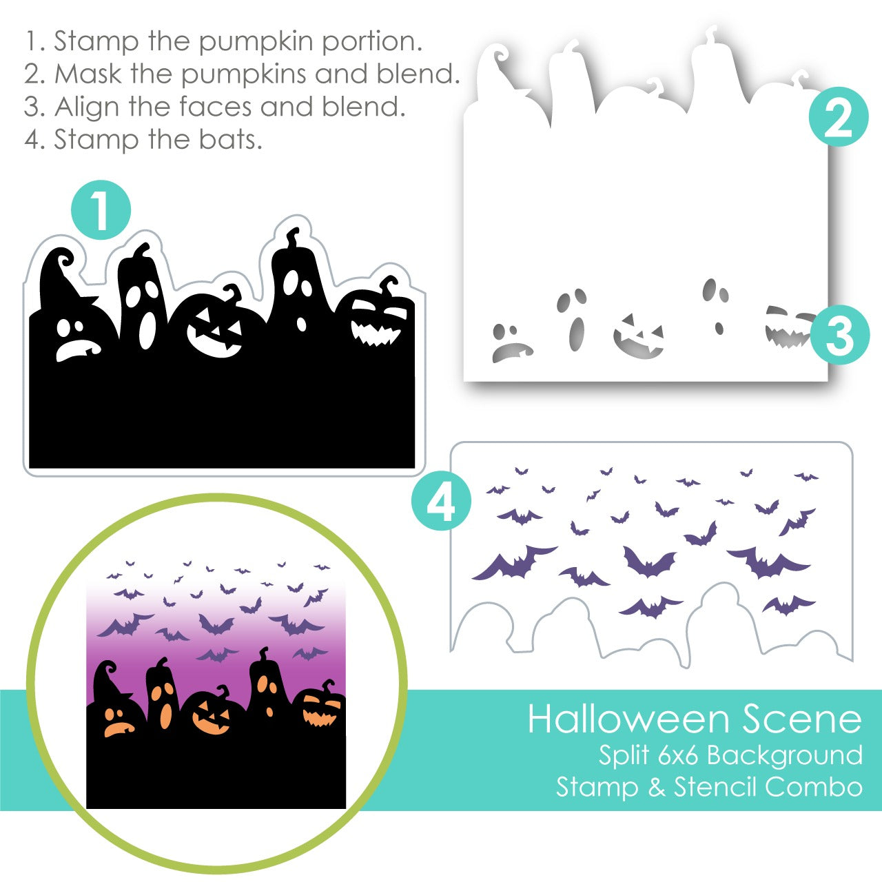 Halloween Scene Split Background Stamp & Stencil