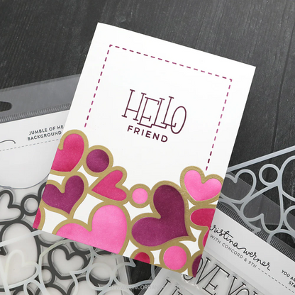 Jumble of Hearts Background Stamp