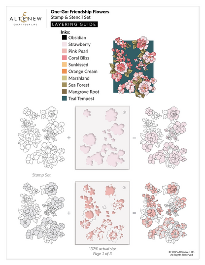 One-Go: Friendship Flowers Stencils 