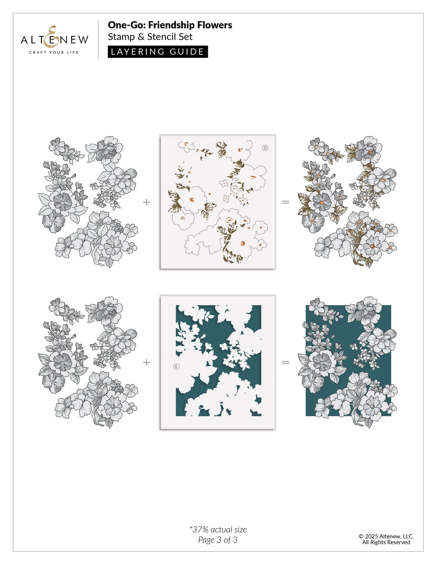 One-Go: Friendship Flowers Stencils 