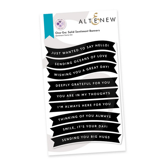 One-Go: Solid Sentiment Banners Stamp Set