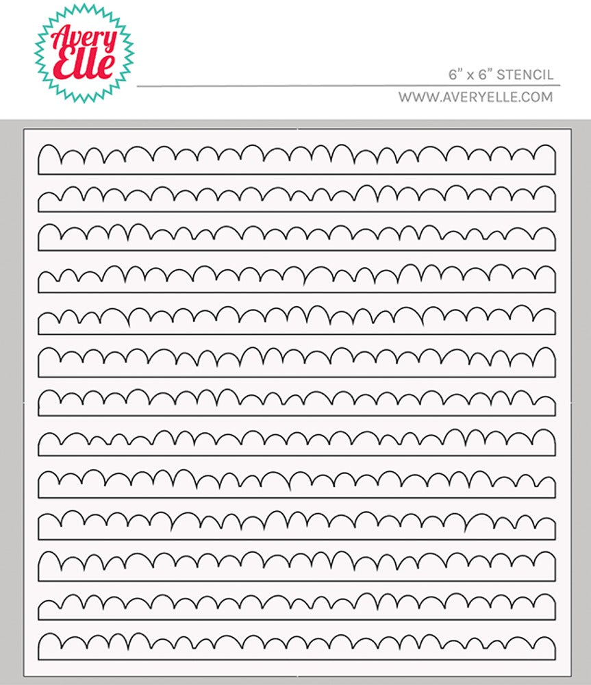 Scalloped Stripes Stencil