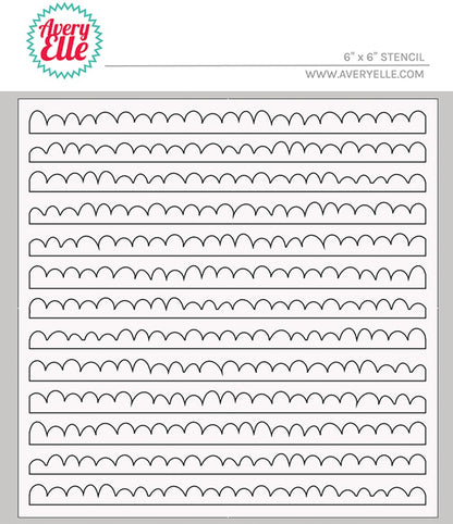 Scalloped Stripes Stencil