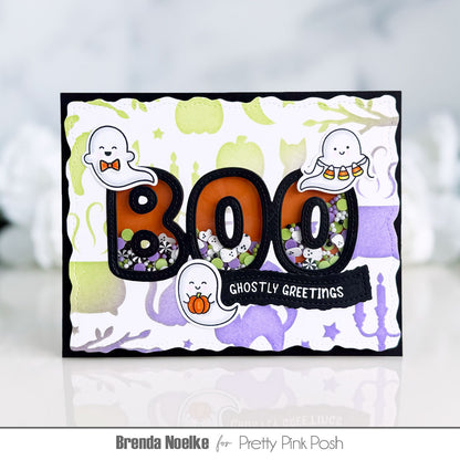 Halloween Silhouettes Background Stencil
