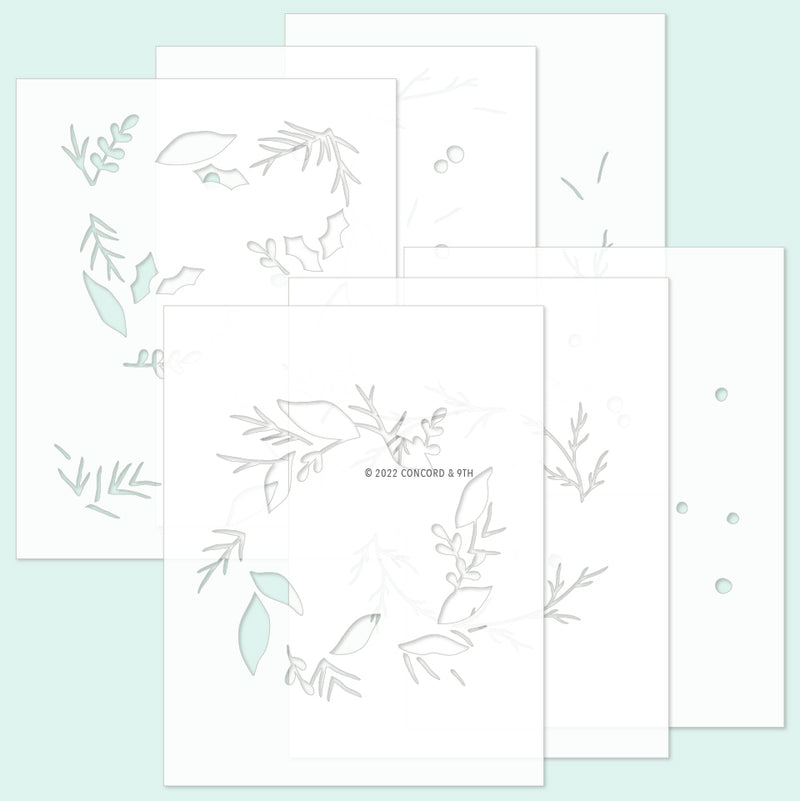 Boughs & Holly Stencil Pack