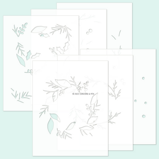 Boughs & Holly Stencil Pack