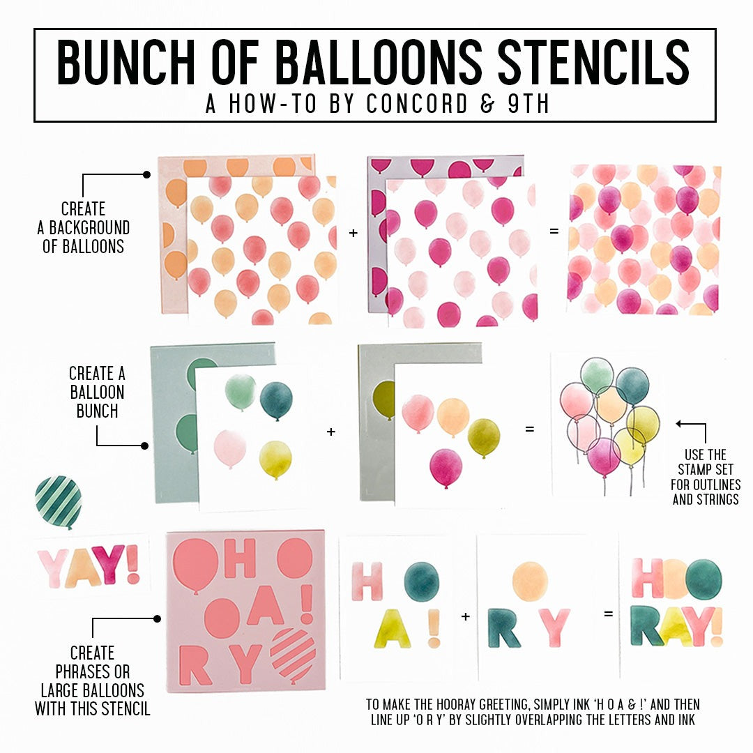 Bunch of Balloons Stencil Set