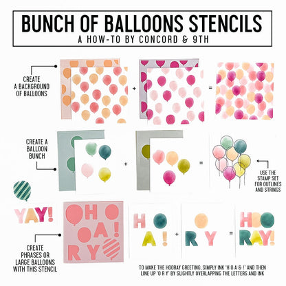 Bunch of Balloons Stencil Set