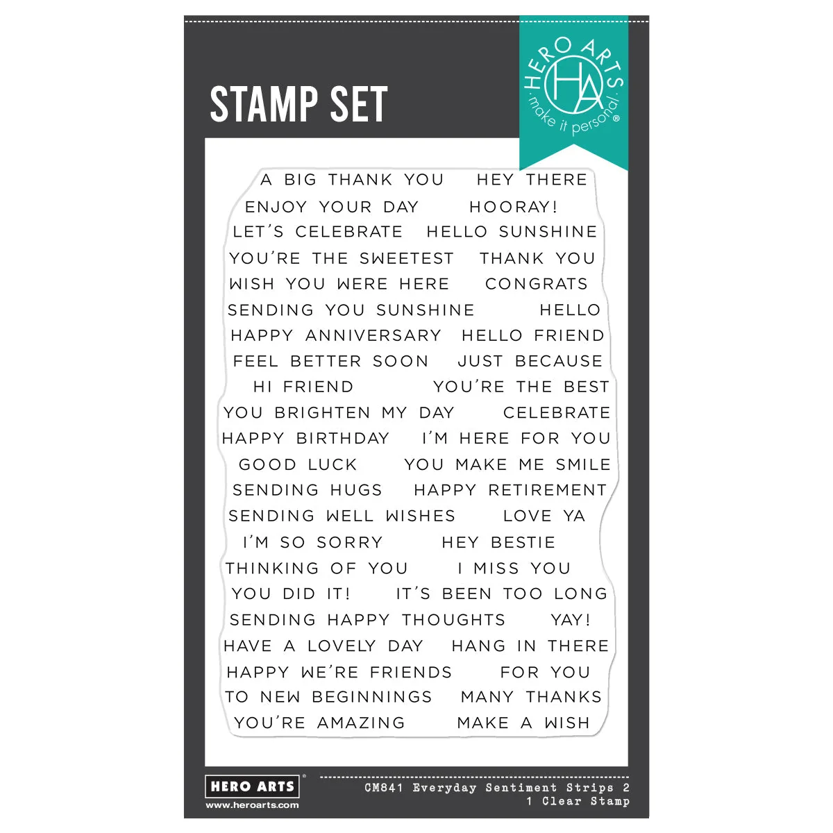 Everyday Sentiment Strips 2 Stamp Set 