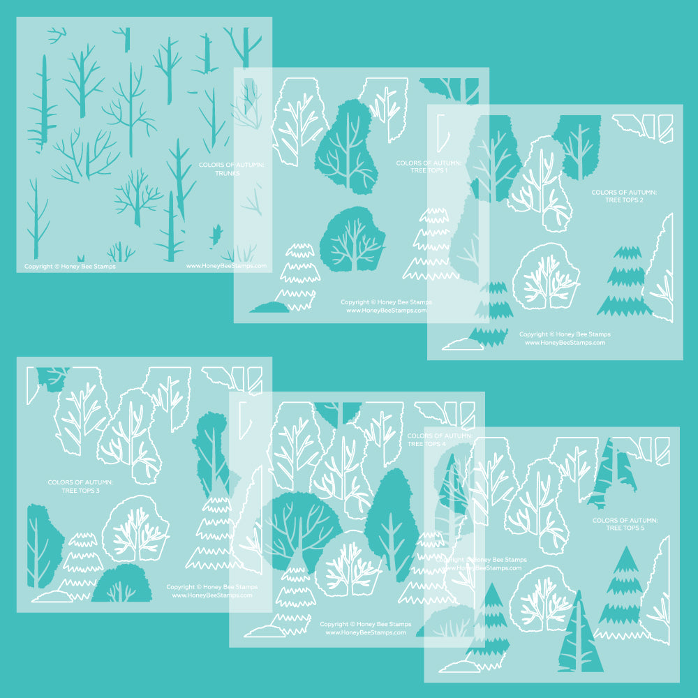 Colors Of Autumn Background Stencil Set