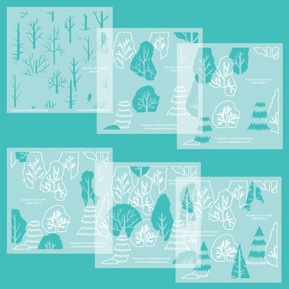 Colors Of Autumn Background Stencil Set