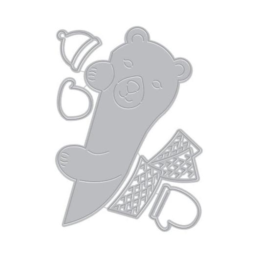 Peeking Winter Bear Fancy Die