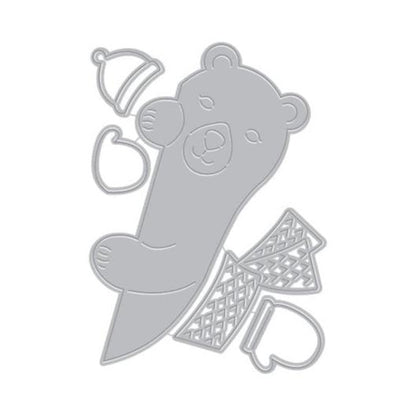 Peeking Winter Bear Fancy Die