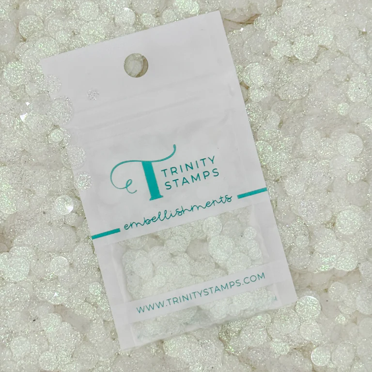 White Sparkle Spots Flat Confetti Embellishment Mix
