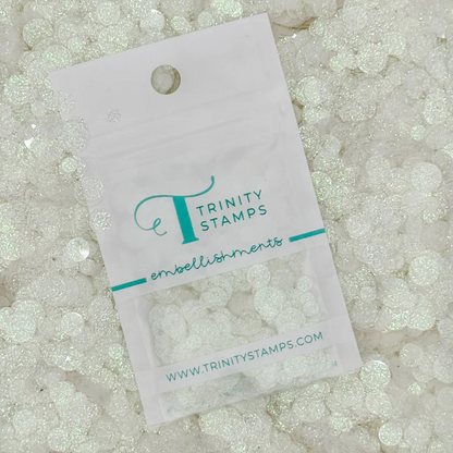 White Sparkle Spots Flat Confetti Embellishment Mix