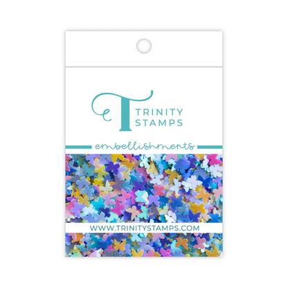 Flitter Glitter Iridescent Butterfly Confetti Embellishments 