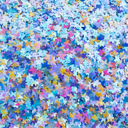 Flitter Glitter Iridescent Butterfly Confetti Embellishments 
