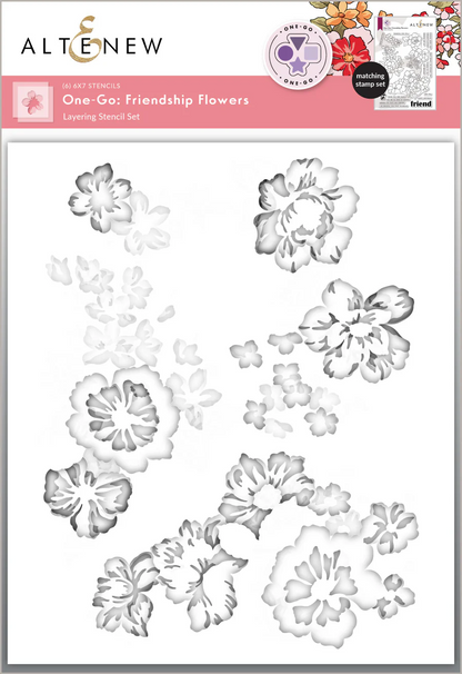 One-Go: Friendship Flowers Stencils 