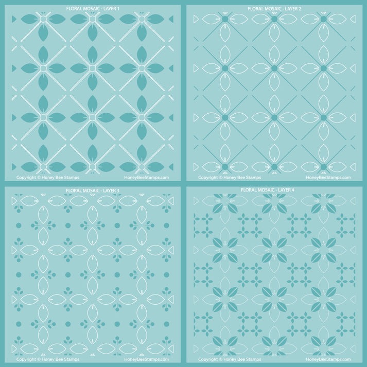 Floral Mosaic Layering Stencils