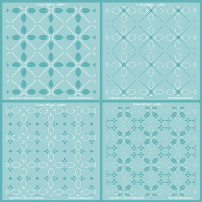 Floral Mosaic Layering Stencils