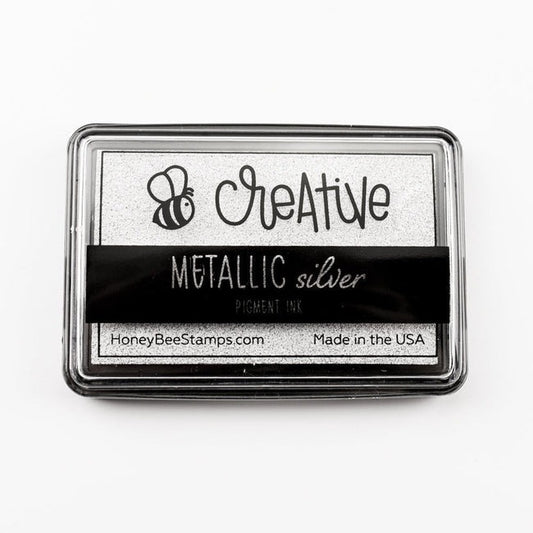 Bee Creative Ink Pad - Metallic Silver Pigment Ink