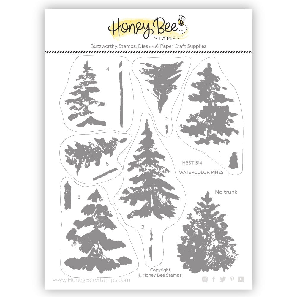 Watercolor Pines Stamp Set