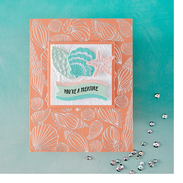 Scattered Shells Press + Foil Plate & Die Set 