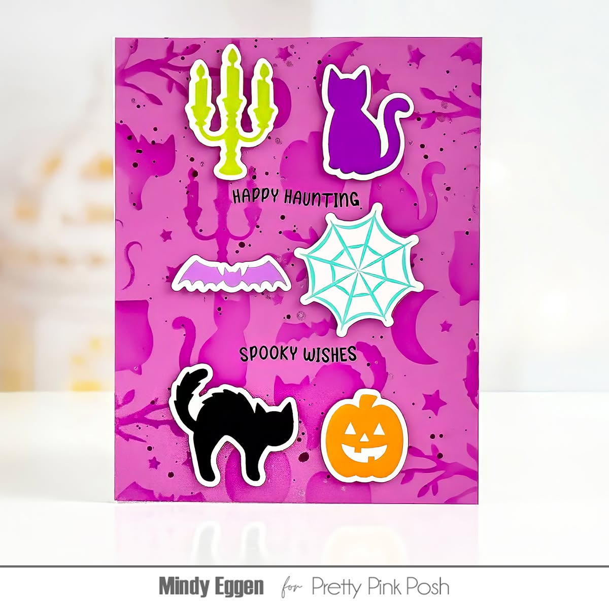 Halloween Silhouettes Background Stencil