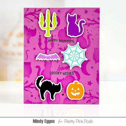 Halloween Silhouettes Background Stencil