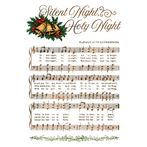 Silent Night Background Rubber Cling Stamp Set