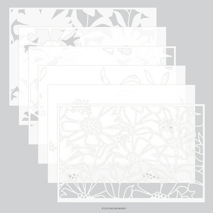 Cheerful Flowers Stencil Pack