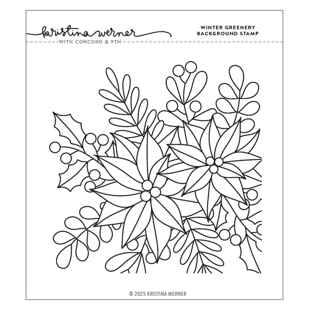 Winter Greenery Background Stamp