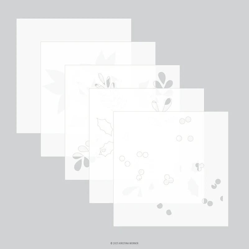 Winter Greenery Background Stencil Pack