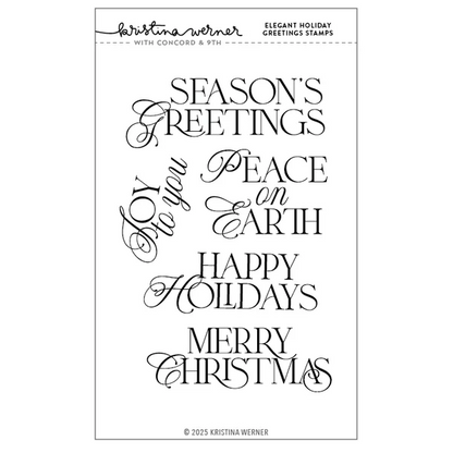 Elegant Holiday Greetings Stamp Set