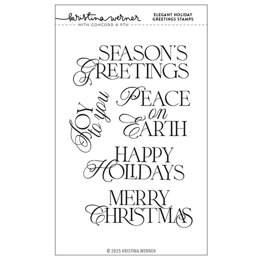 Elegant Holiday Greetings Stamp Set