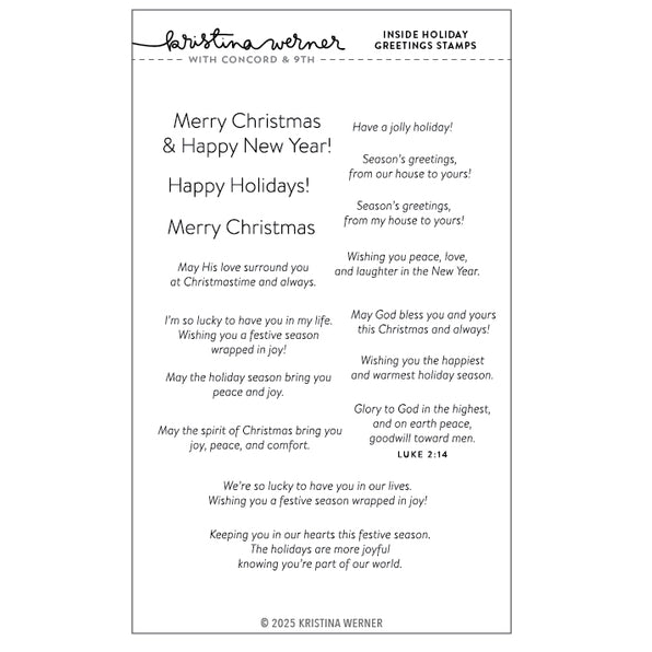 Inside Holiday Greetings Stamp Set 