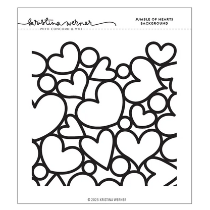 Jumble of Hearts Background Stamp