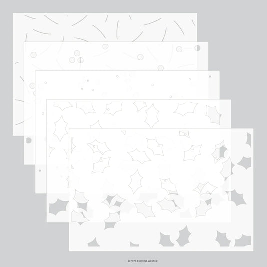 Merry Berries and Leaves Stencils